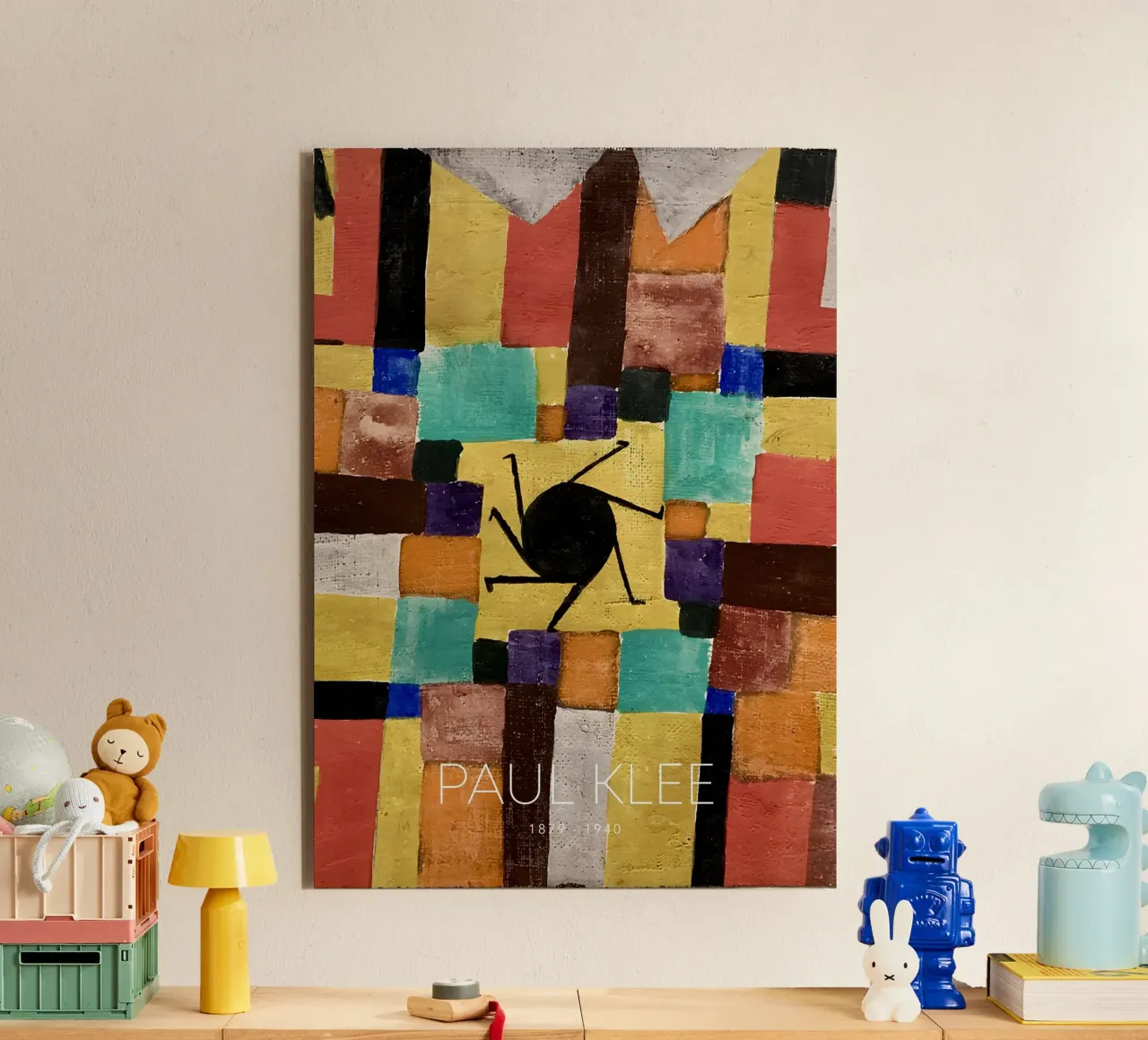 Paul Klee Abstract Swirl - Bauhaus Color Grid forex plate by NorwesClub