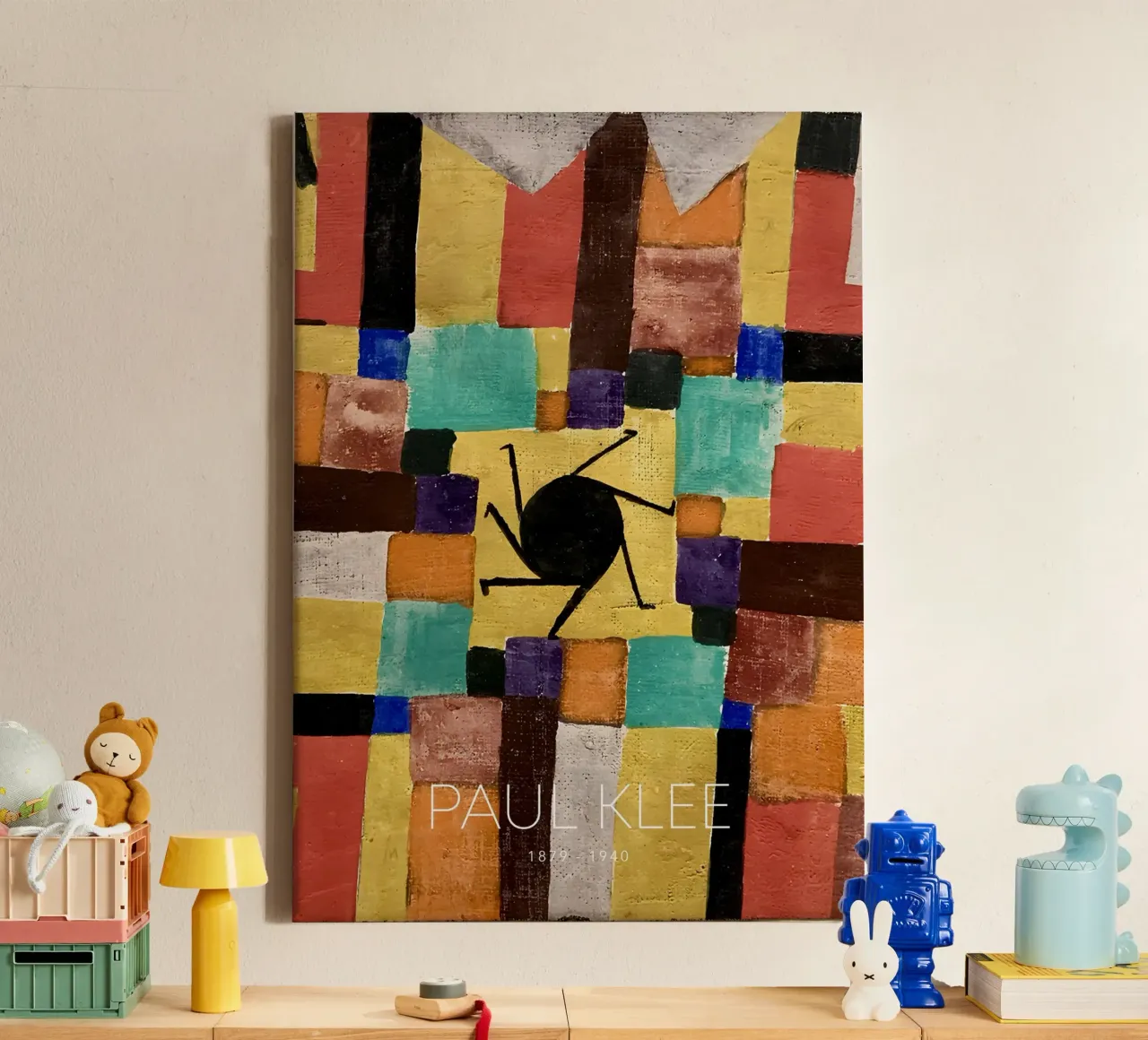 Paul Klee Abstract Swirl - Bauhaus Color Grid canvas by NorwesClub