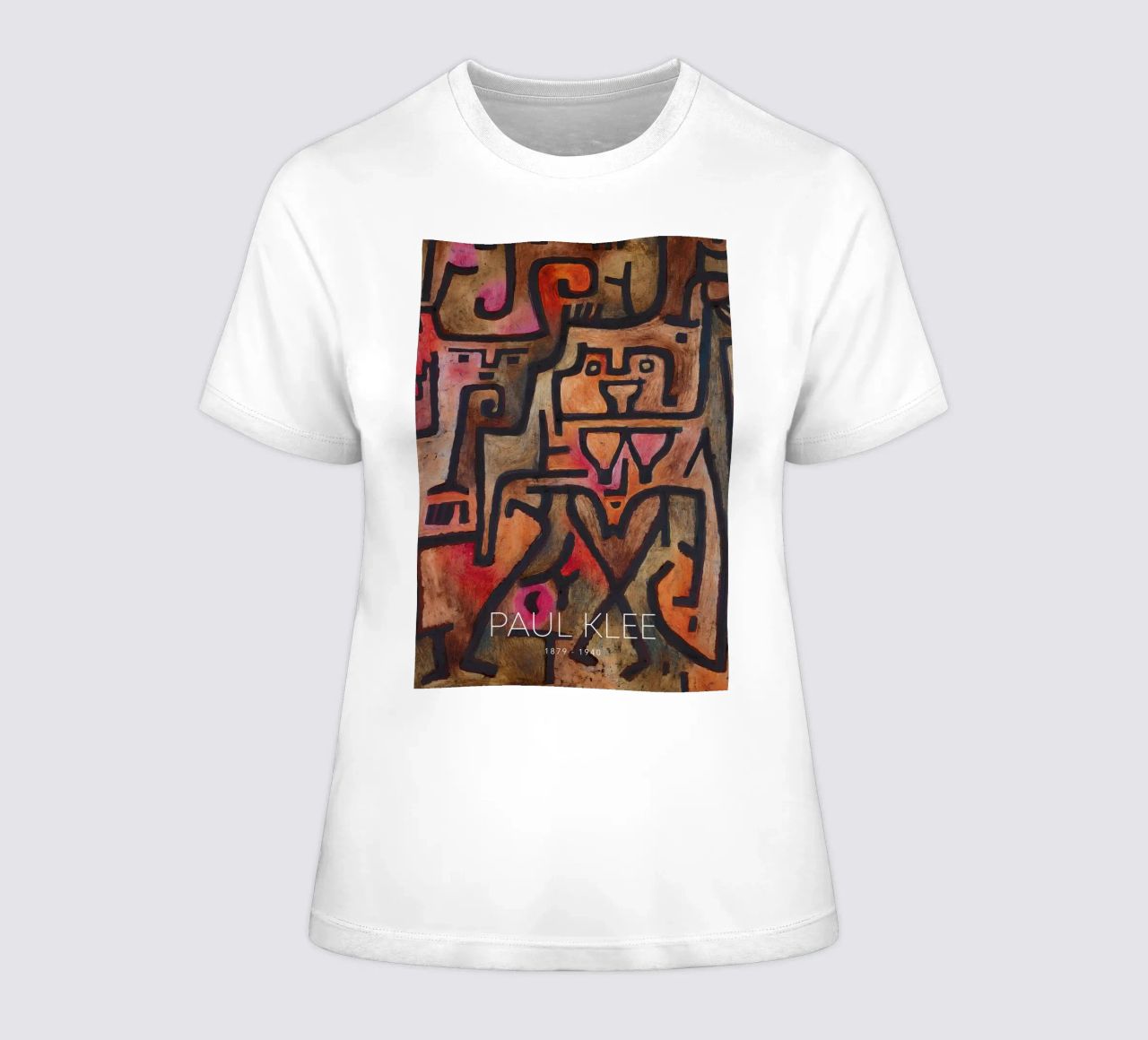 Paul Klee Interlocking Forms - Abstract Bauhaus women's fitted t-shirt by NorwesClub