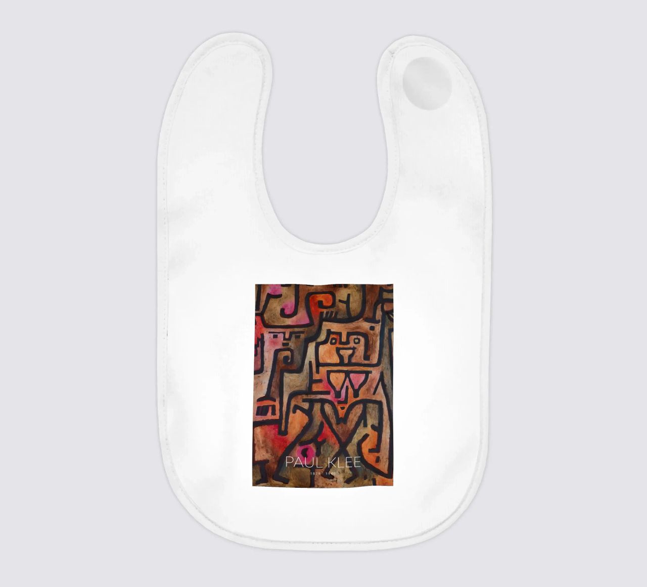 Paul Klee Interlocking Forms - Abstract Bauhaus baby bib by NorwesClub