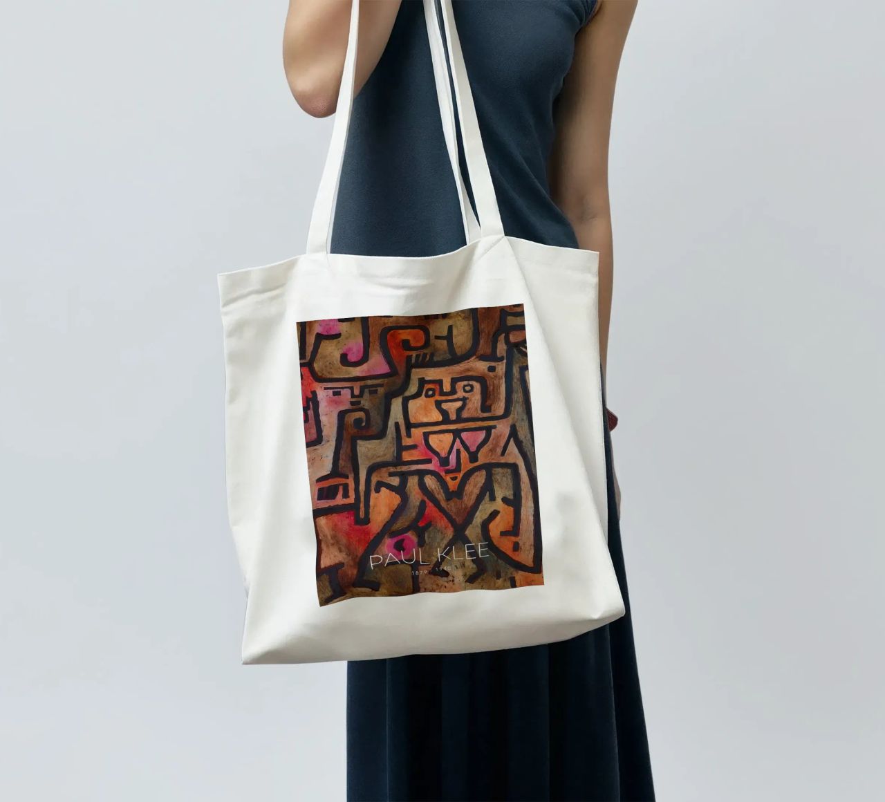Paul Klee Interlocking Forms - Abstract Bauhaus tote bag by NorwesClub