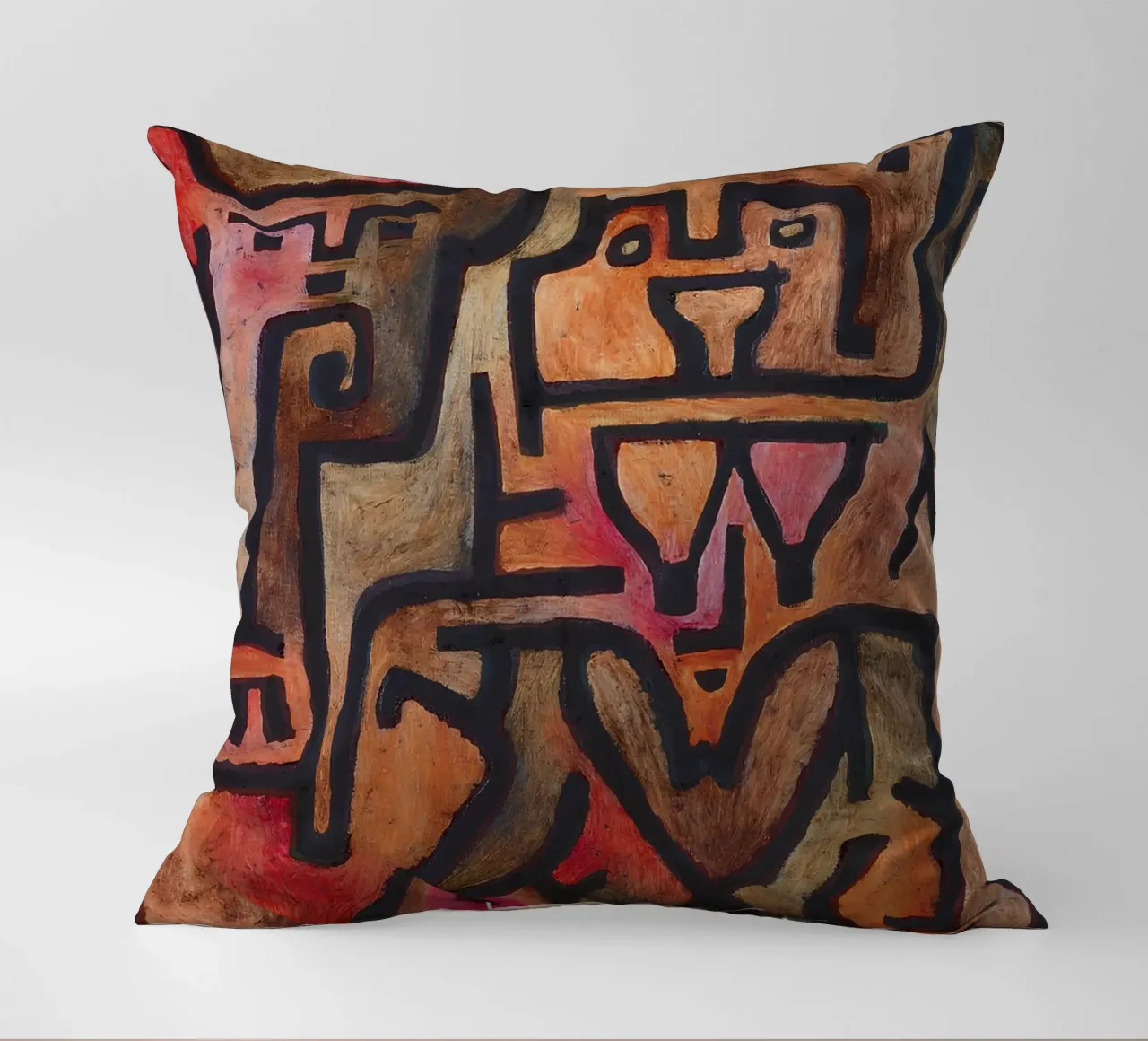 Paul Klee Formas entrelazadas - Abstracto Bauhaus cojín de NorwesClub