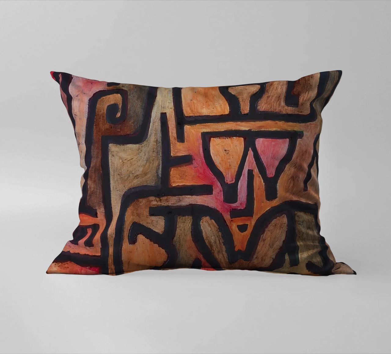 Paul Klee Interlocking Forms - Abstract Bauhaus decorative cushion by NorwesClub