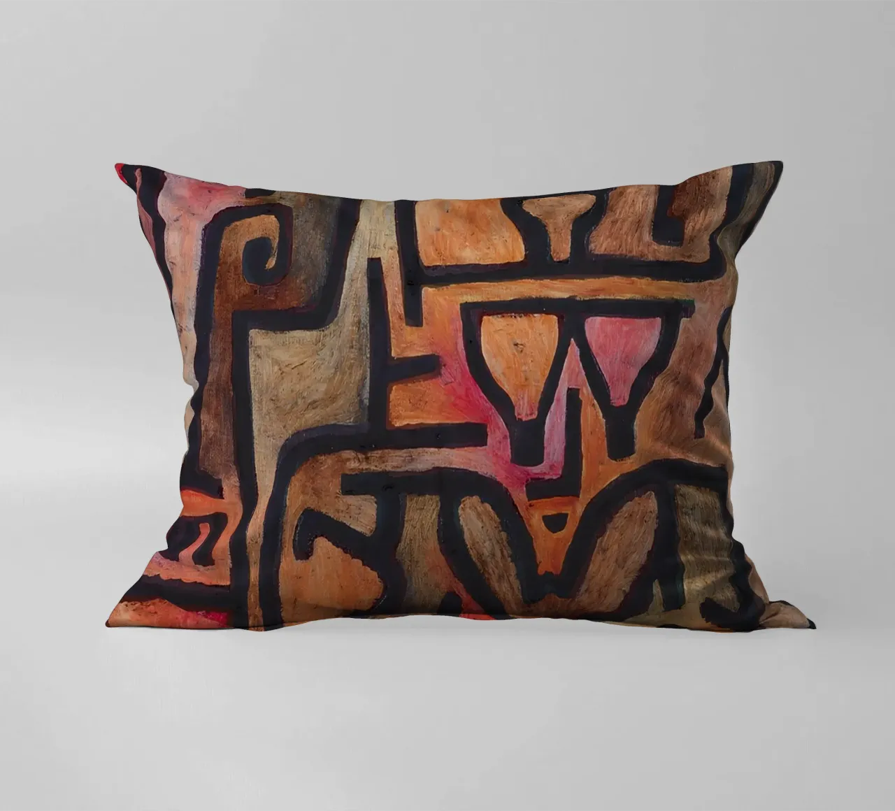 Paul Klee Formas entrelazadas - Abstracto Bauhaus cojín de NorwesClub