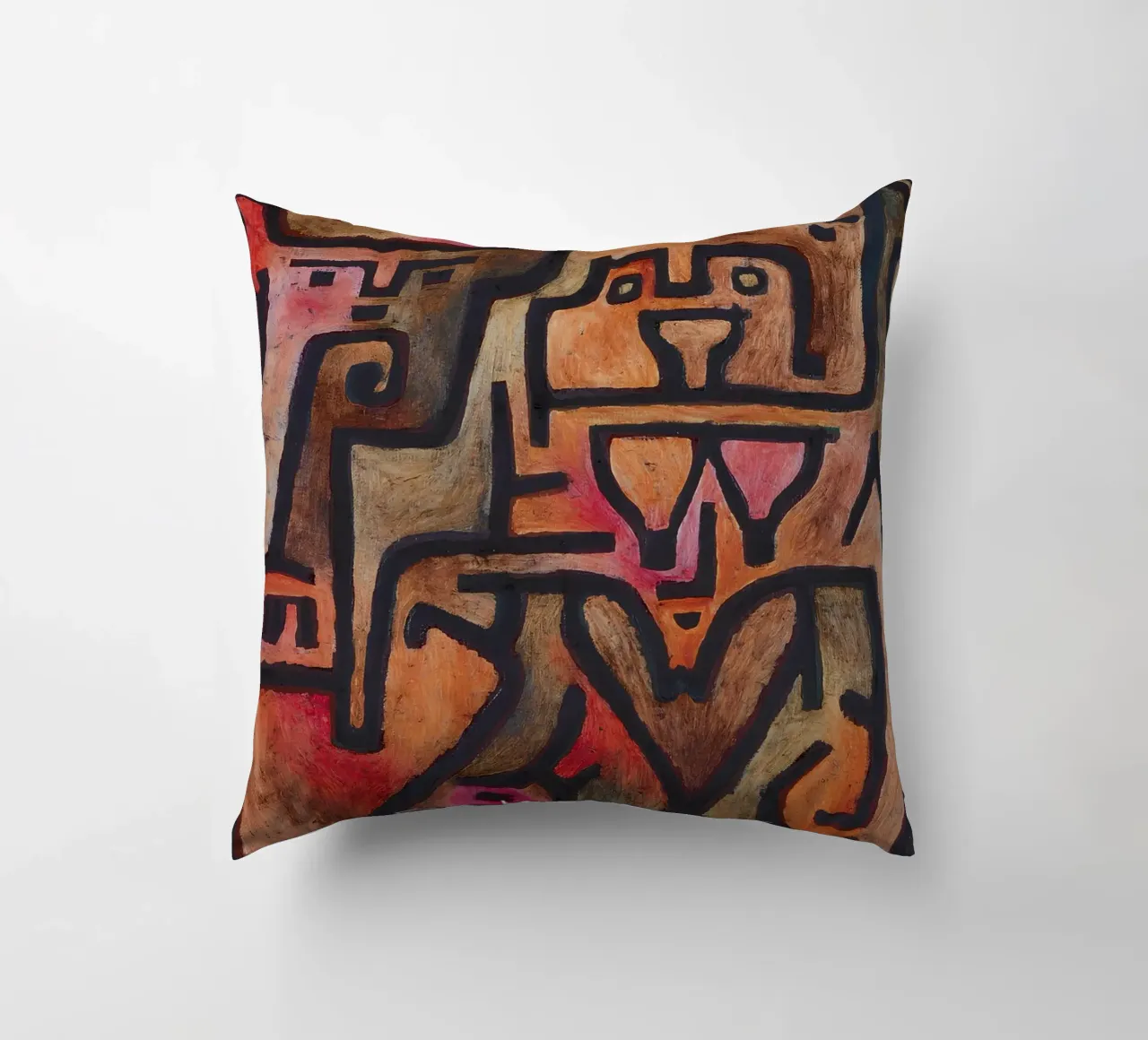 Paul Klee Formas entrelazadas - Abstracto Bauhaus cojín de NorwesClub