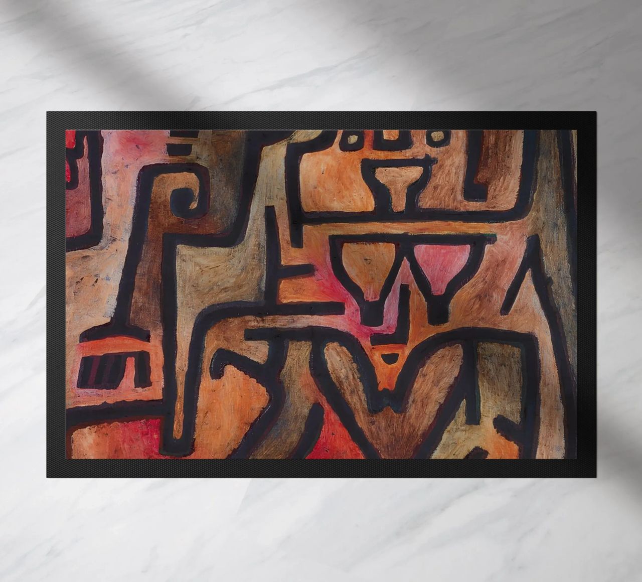Paul Klee Interlocking Forms - Abstract Bauhaus doormat by NorwesClub
