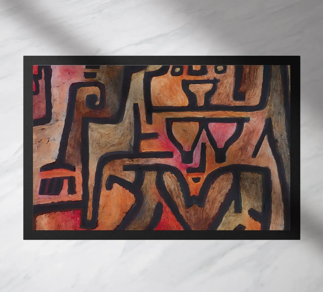 Paul Klee Ineinandergreifende Formen - Abstraktes Bauhaus Fußmatte von NorwesClub