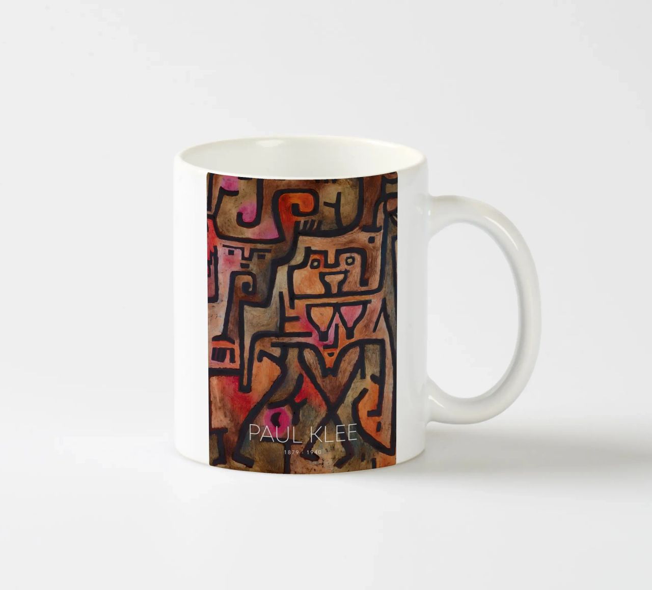 Paul Klee Interlocking Forms - Abstract Bauhaus ceramic mug by NorwesClub
