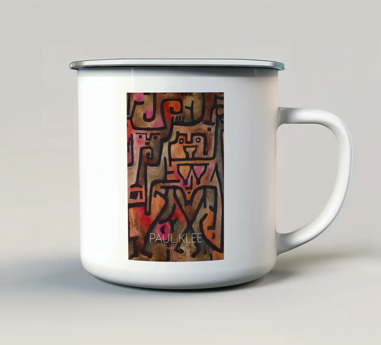 Paul Klee Interlocking Forms - Abstract Bauhaus enamel mug by NorwesClub