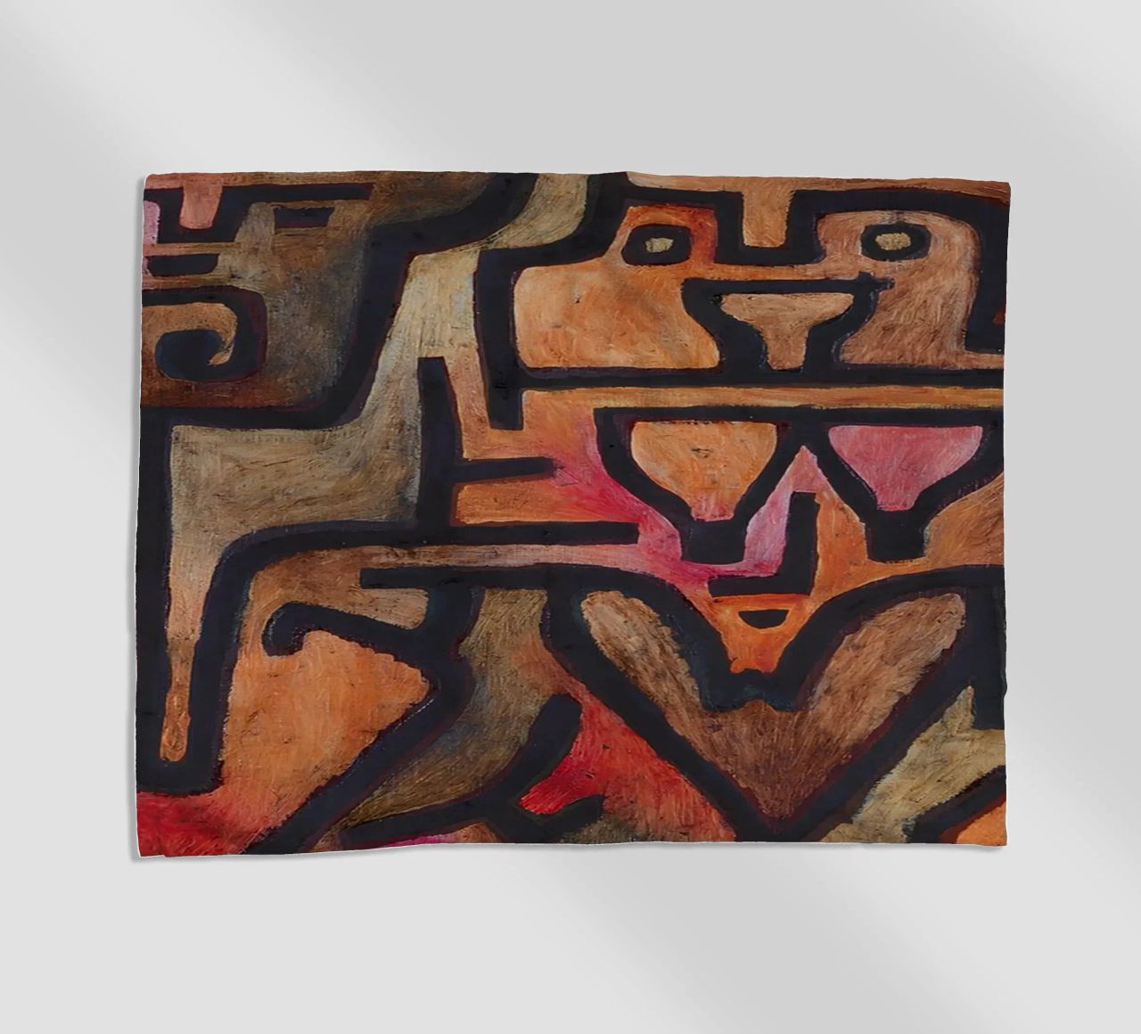Paul Klee Interlocking Forms - Abstract Bauhaus beach towel by NorwesClub