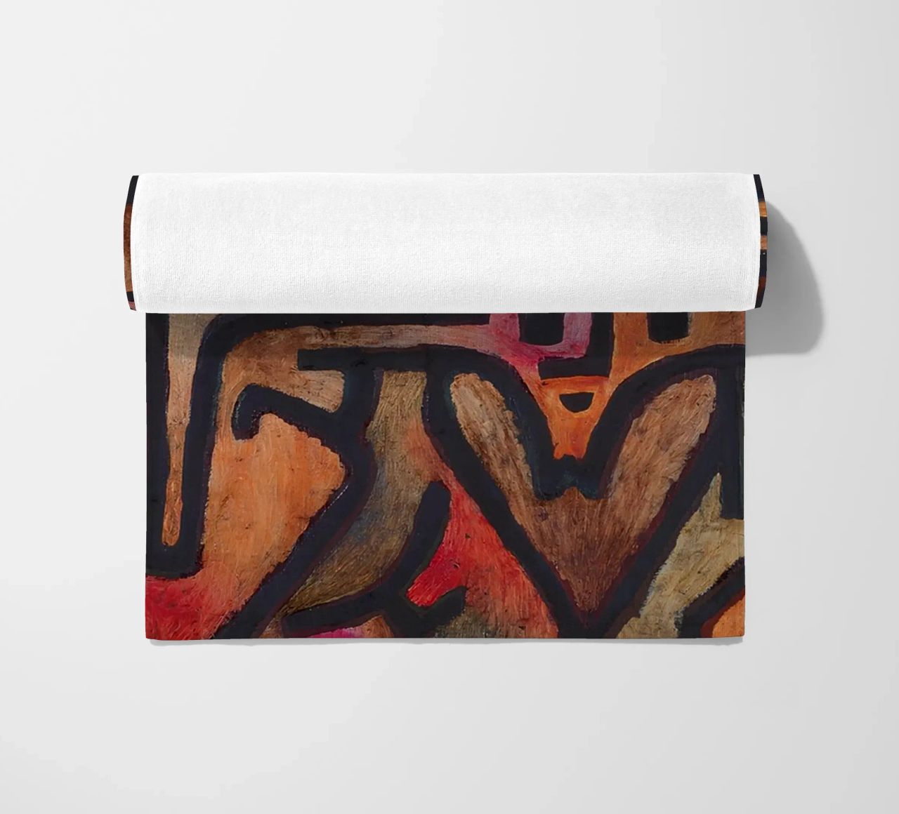 Paul Klee Interlocking Forms - Abstract Bauhaus beach towel by NorwesClub