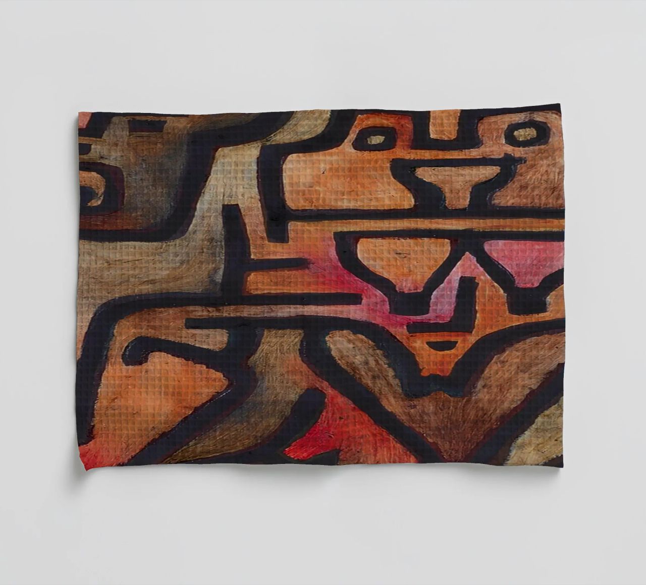 Paul Klee Interlocking Forms - Abstract Bauhaus tea towel by NorwesClub