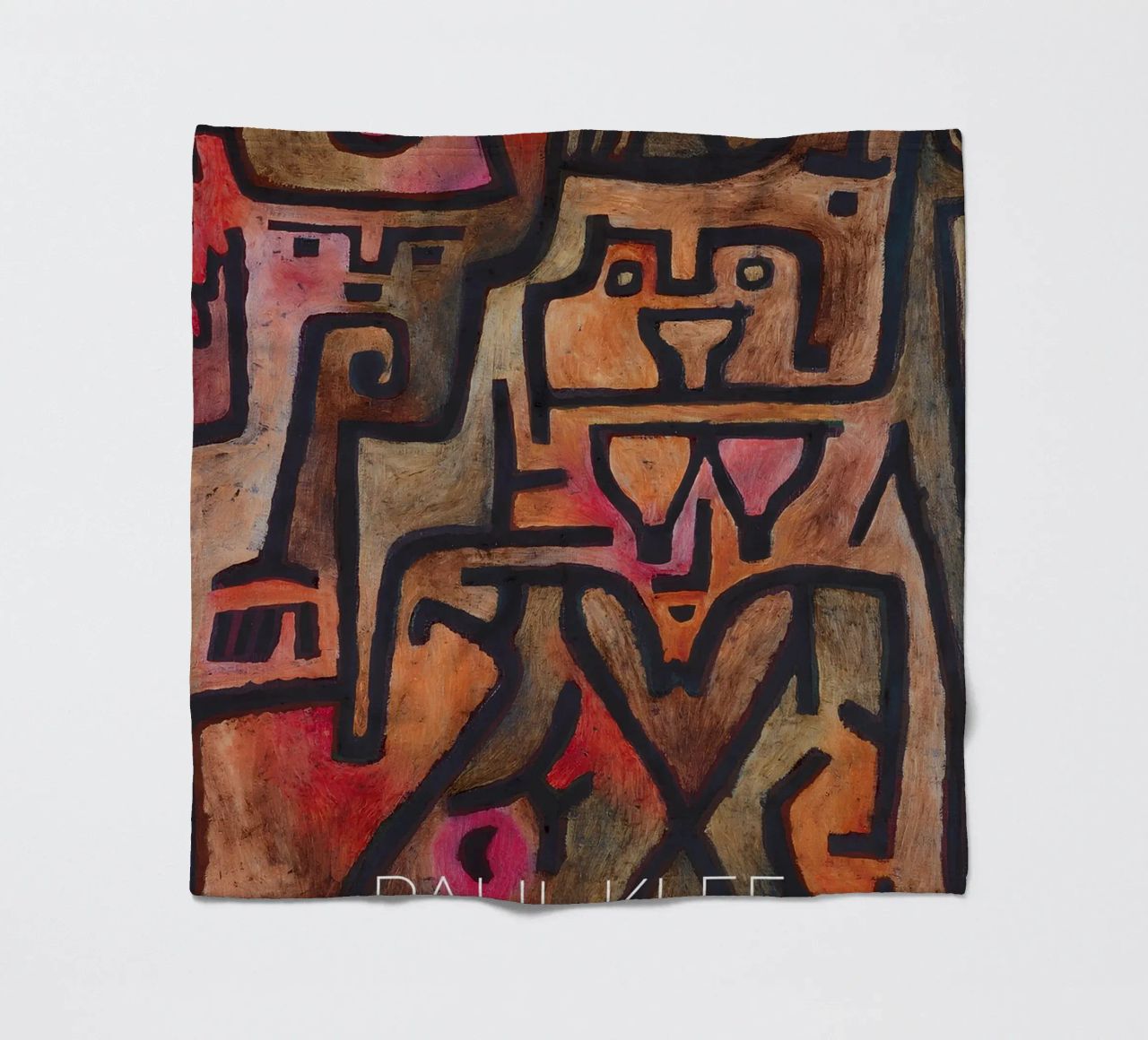 Paul Klee Interlocking Forms - Abstract Bauhaus fleece blanket by NorwesClub