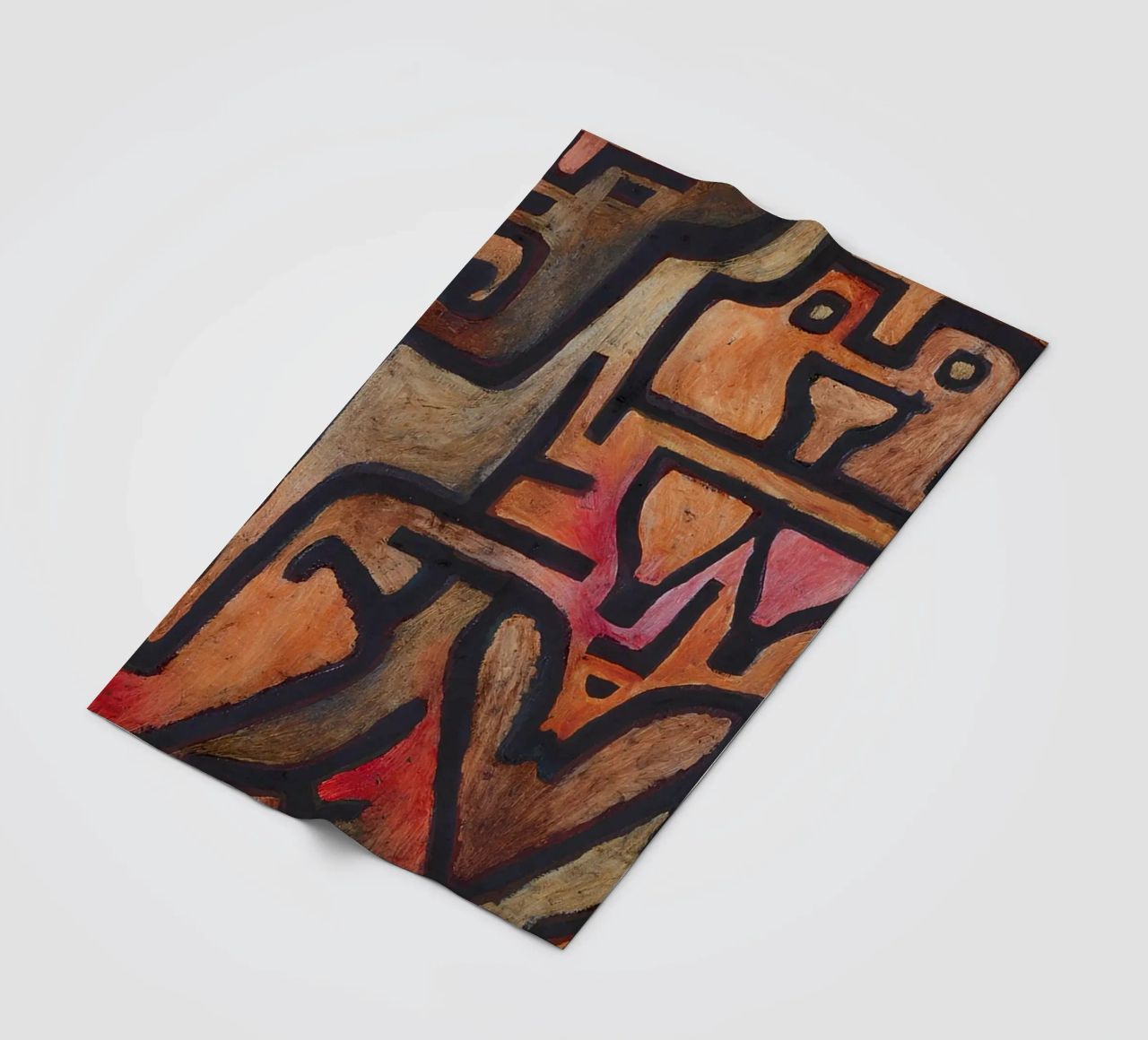 Paul Klee Interlocking Forms - Abstract Bauhaus fleece blanket by NorwesClub