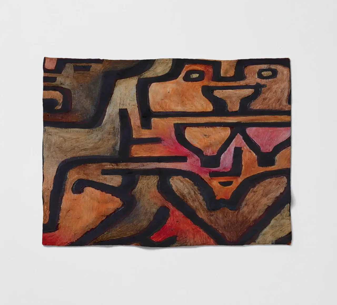 Paul Klee In elkaar grijpende vormen - Abstract Bauhaus fleecedeken van NorwesClub