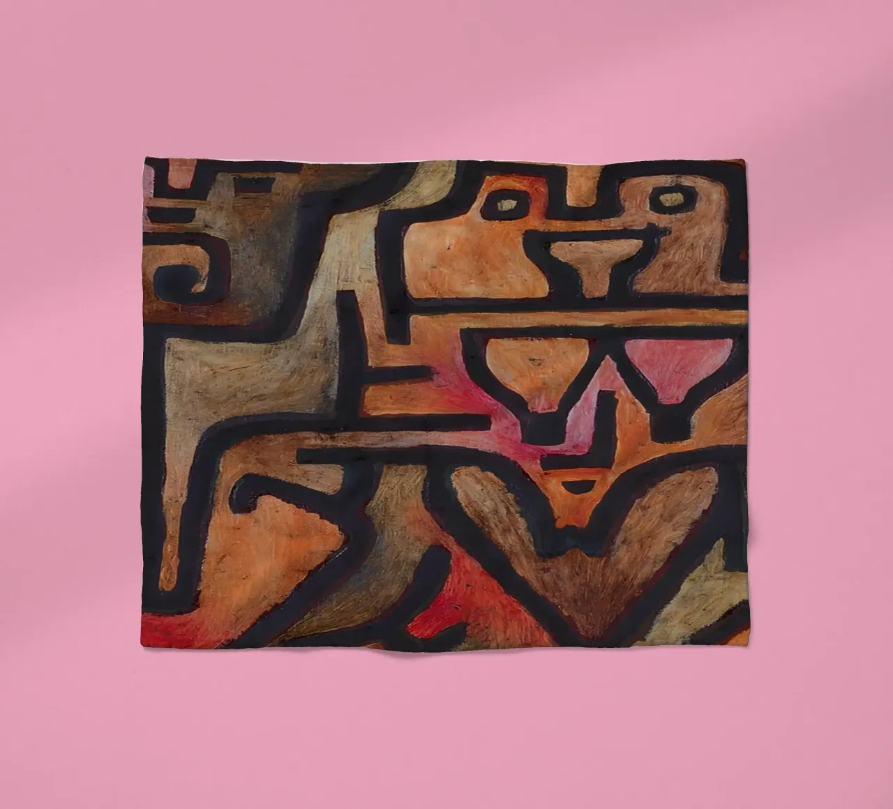 Paul Klee In elkaar grijpende vormen - Abstract Bauhaus fleecedeken van NorwesClub