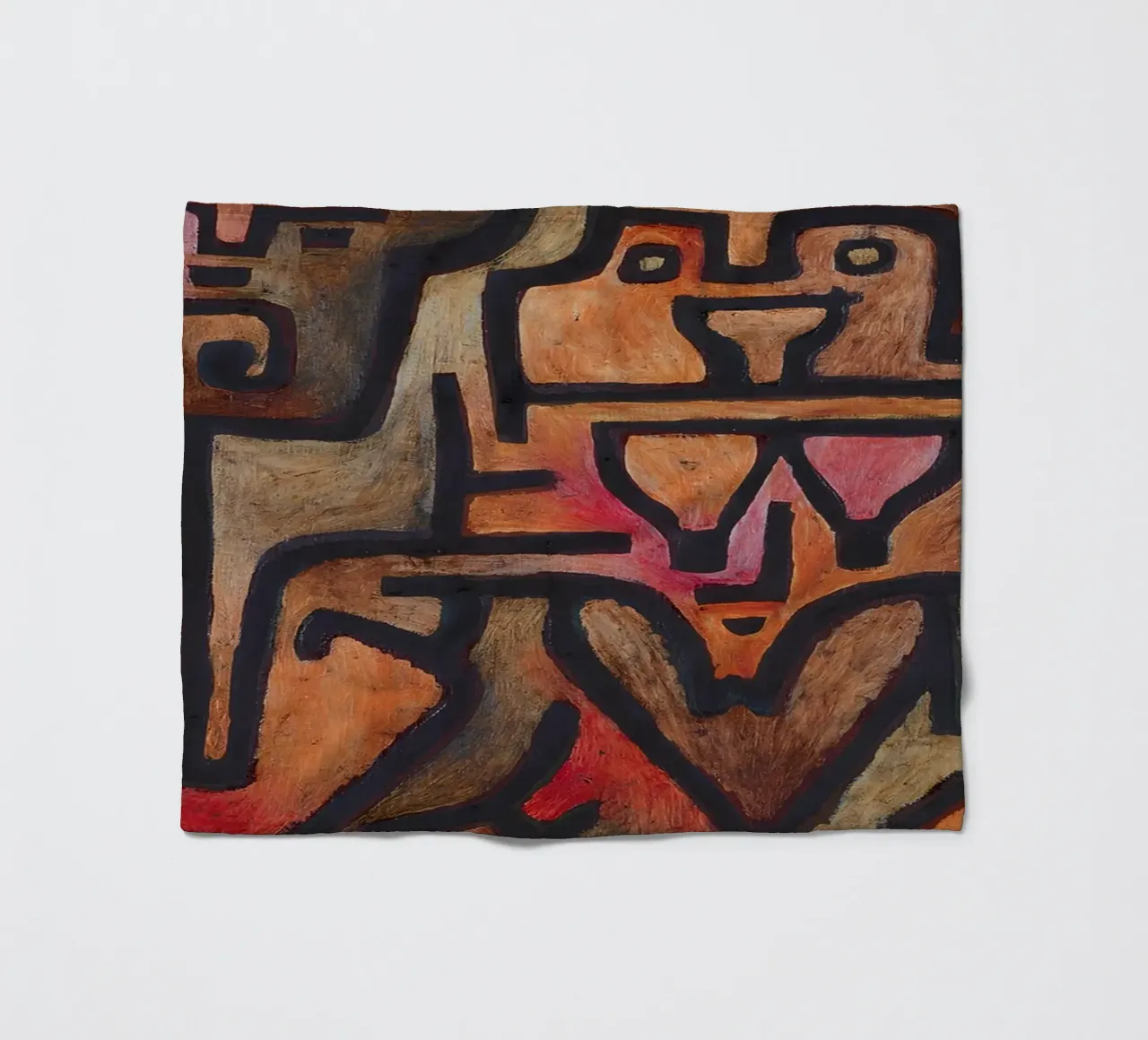 Paul Klee In elkaar grijpende vormen - Abstract Bauhaus fleecedeken van NorwesClub