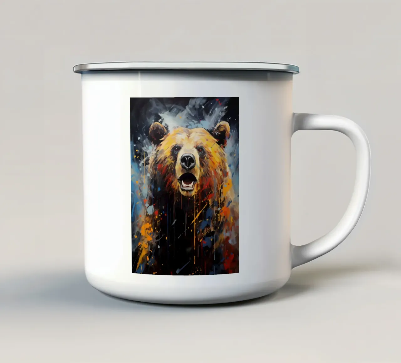 Bear Abstract 3 tazza in smalto da Mateo