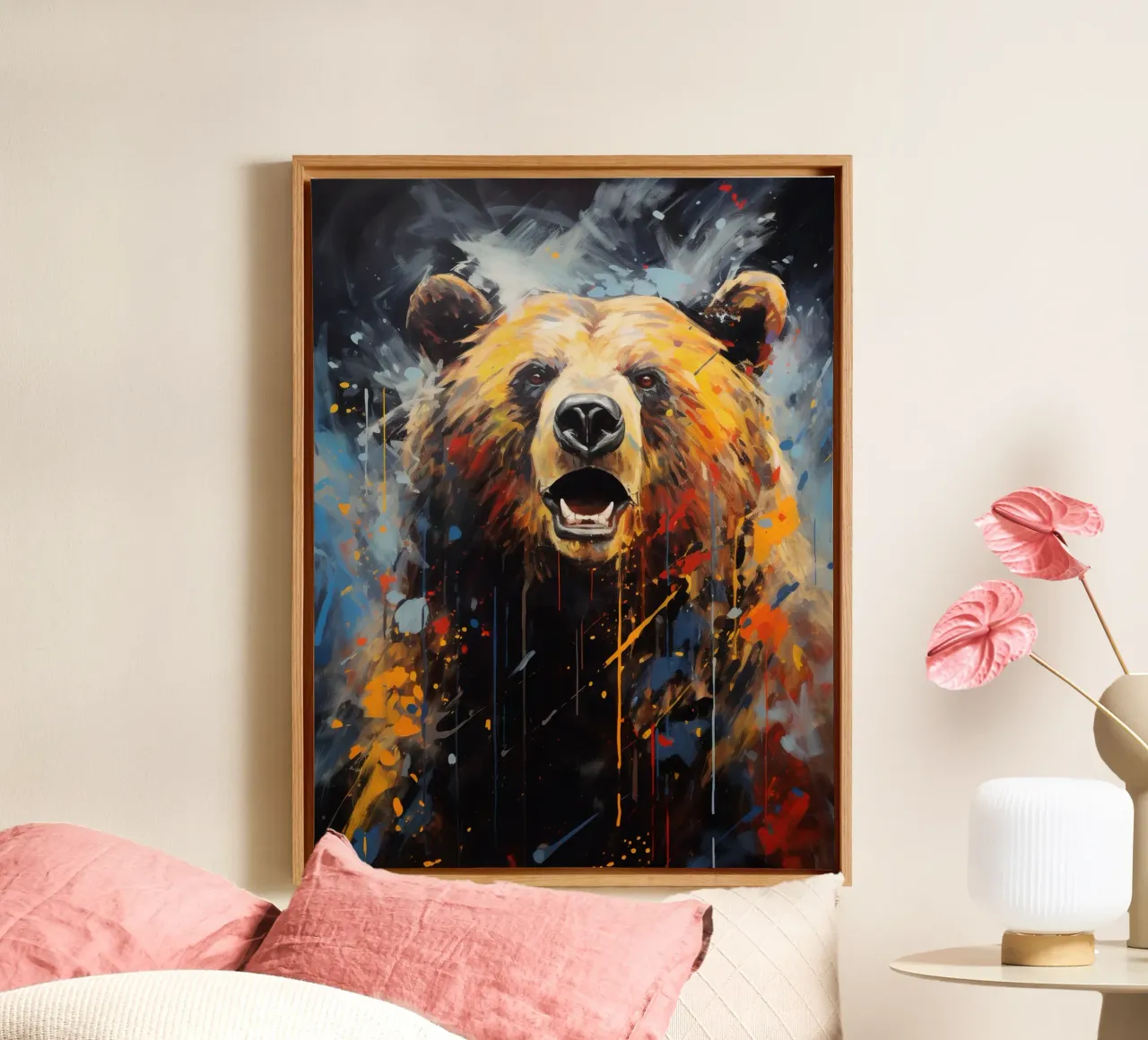 Bear Abstract 3 tela con Cornice a cassetta da Mateo