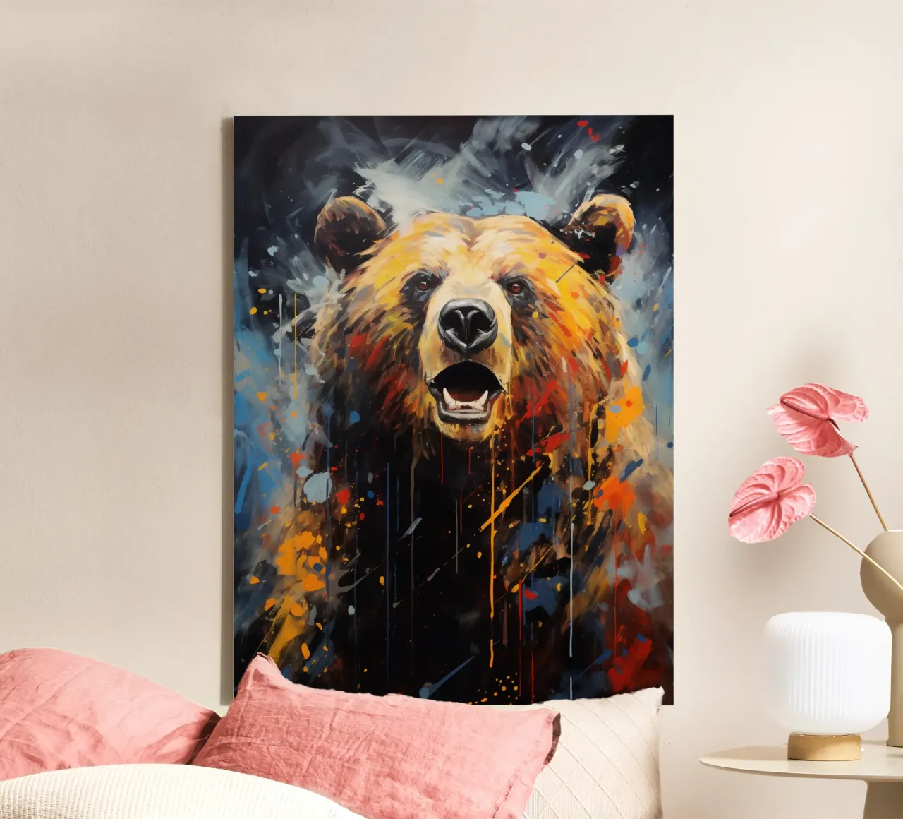 Bear Abstract 3 tela con Cornice a cassetta da Mateo