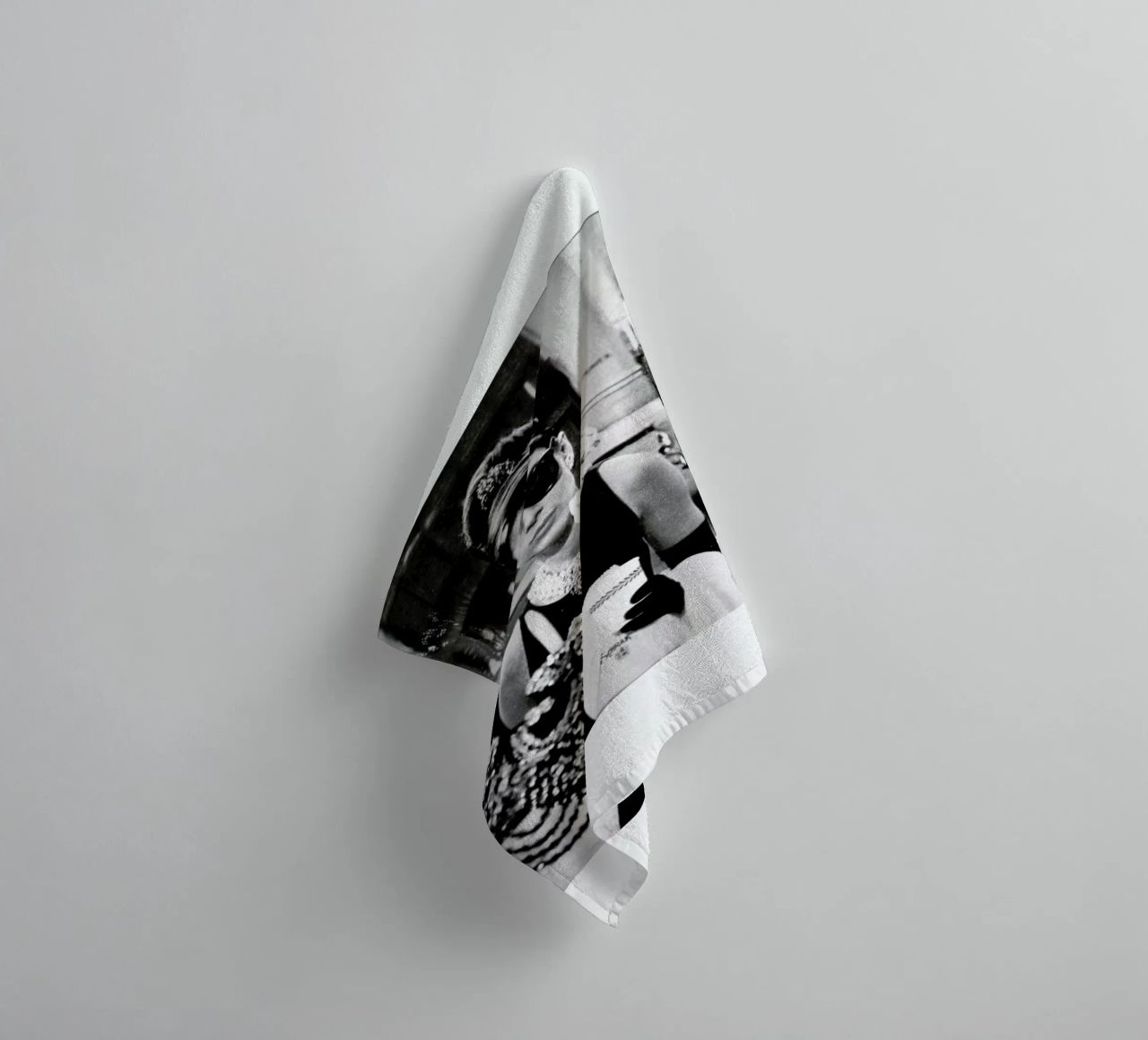 Audrey Hepburn in Breakfast at Tiffany's, 1961 towel by Gallery Print and Art Limited
