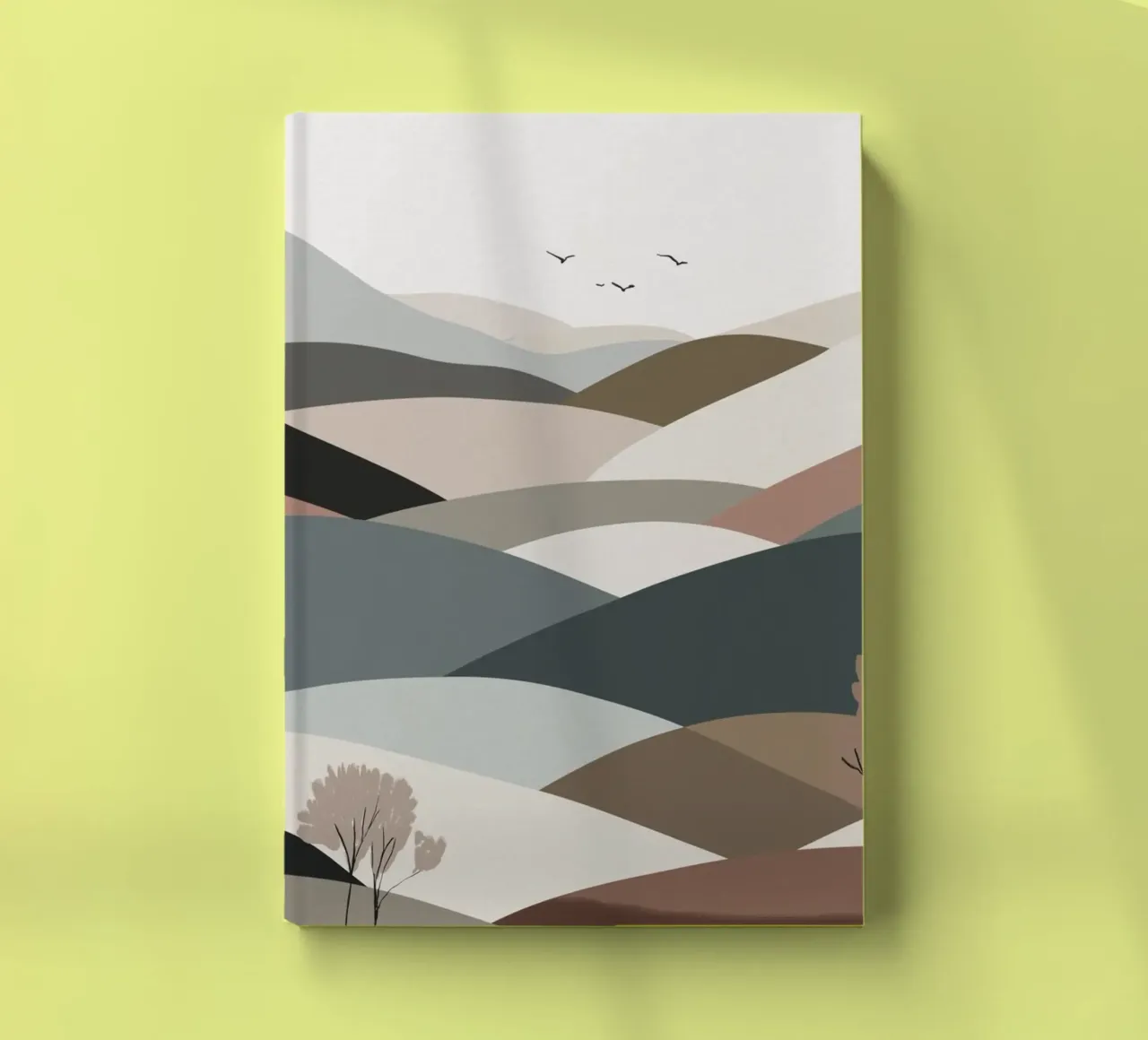 Scandinavian muted color mountain range 03 notebook by Little Dean