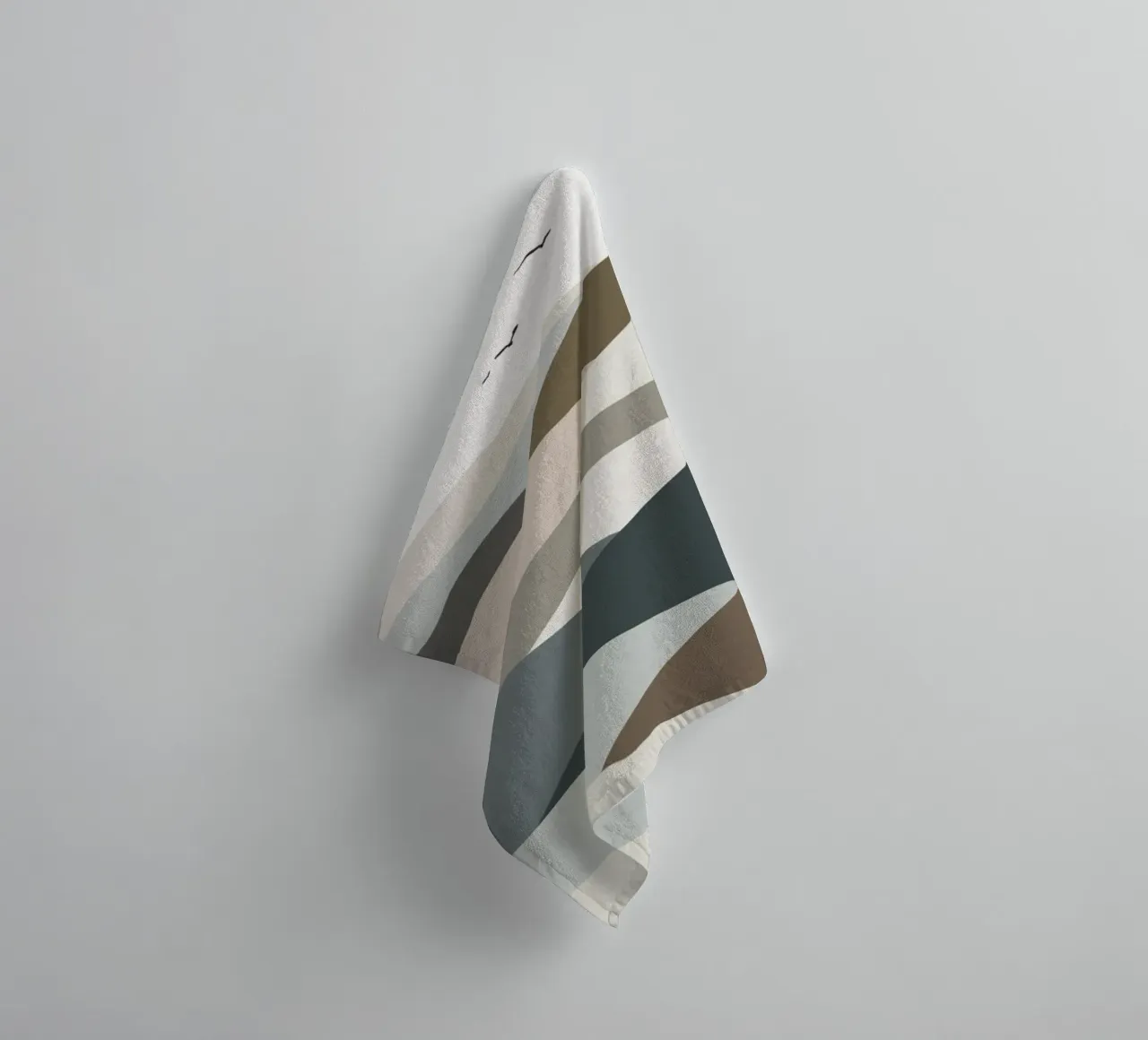 Scandinavian muted color mountain range 03 towel by Little Dean