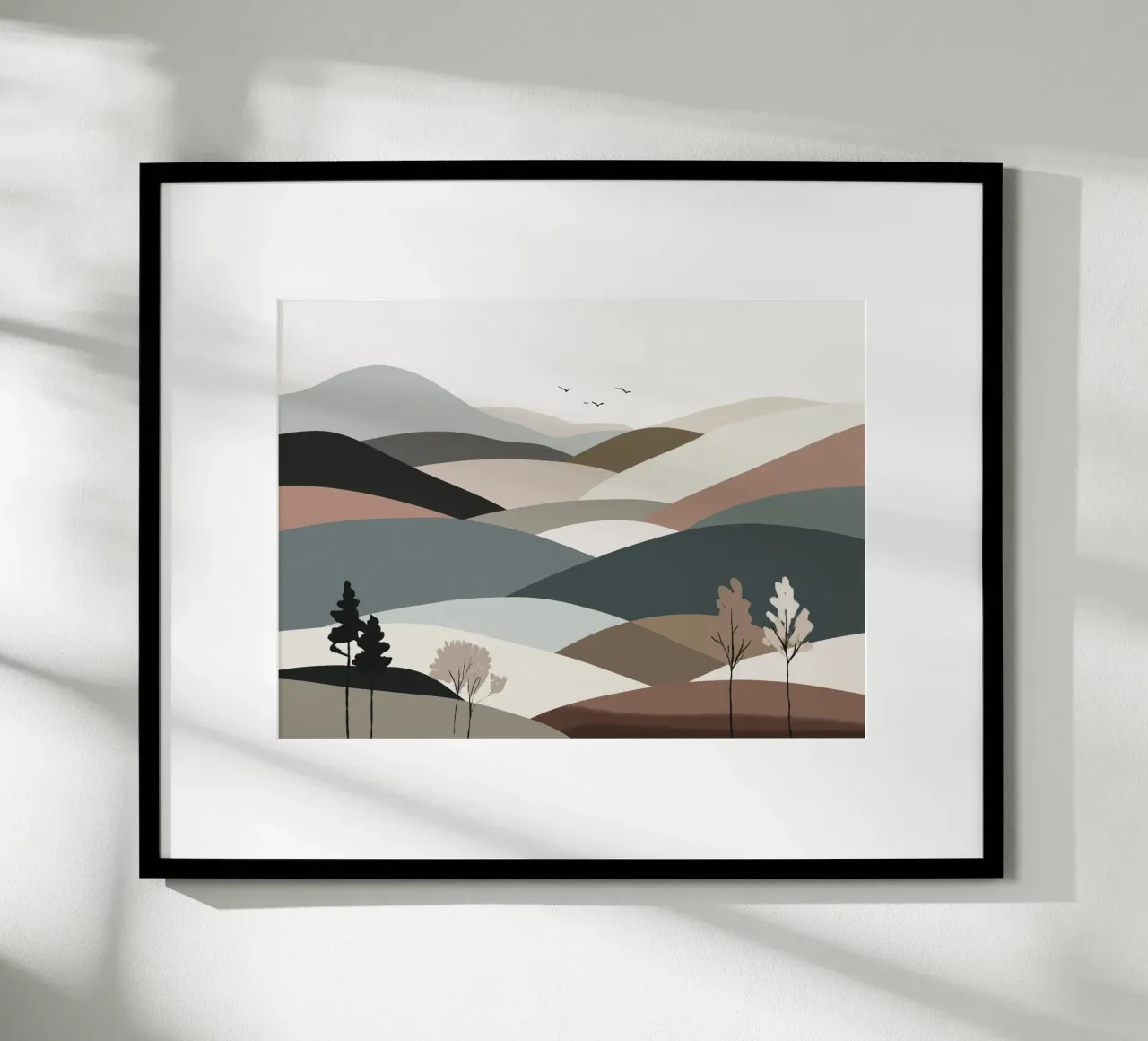 Scandinavian muted color mountain range 03 poster by Little Dean