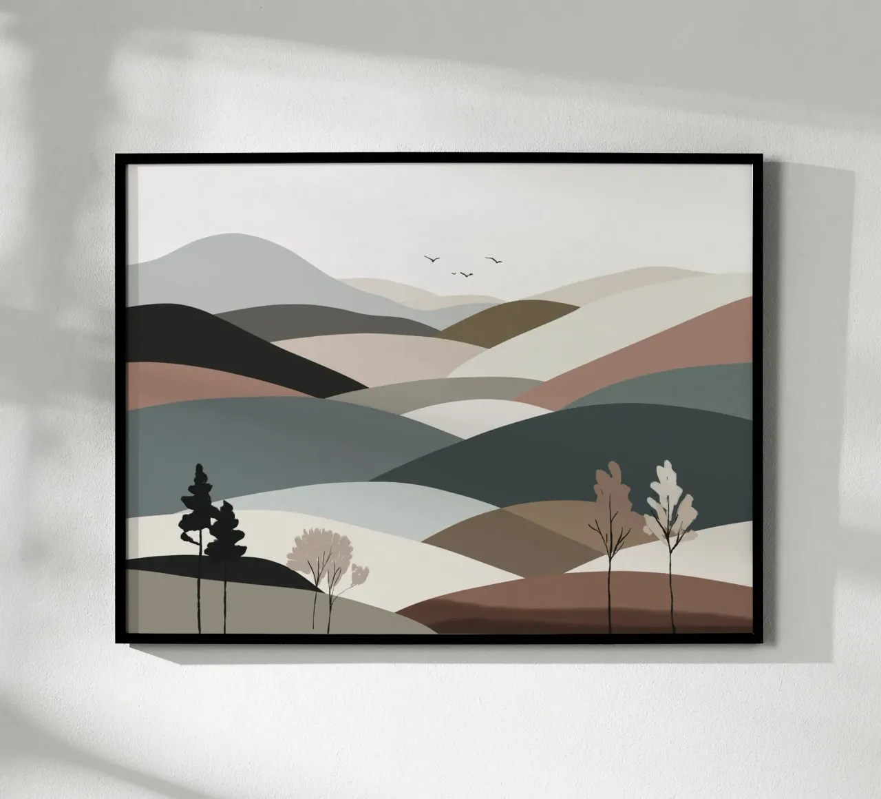 Scandinavian muted color mountain range 03 poster by Little Dean