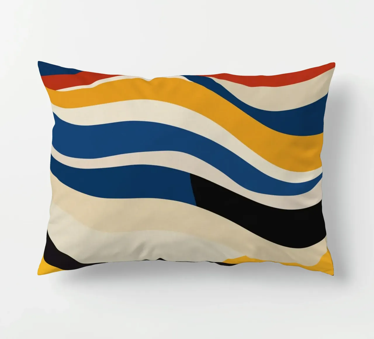 Striscia ondulata bauhaus tricolore cuscino da Little Dean