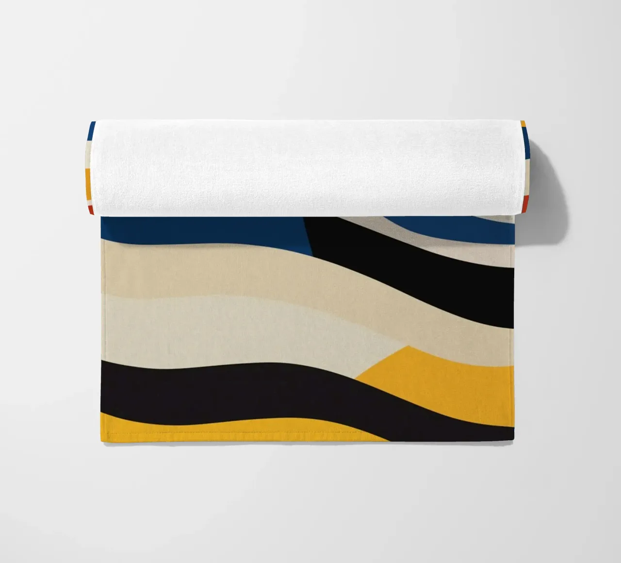 Striscia ondulata bauhaus tricolore telo mare da Little Dean