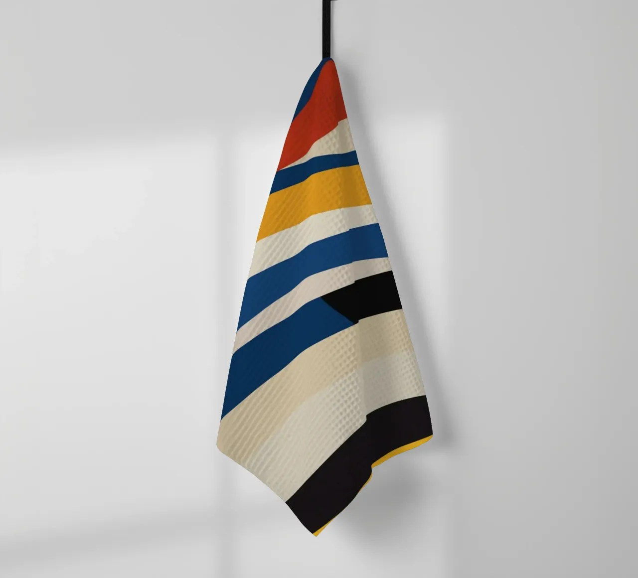 Striscia ondulata bauhaus tricolore canovaccio da cucina da Little Dean