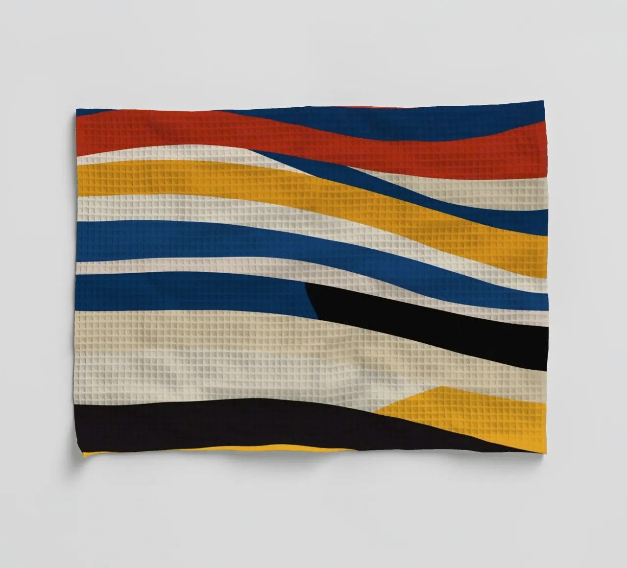 Striscia ondulata bauhaus tricolore canovaccio da cucina da Little Dean