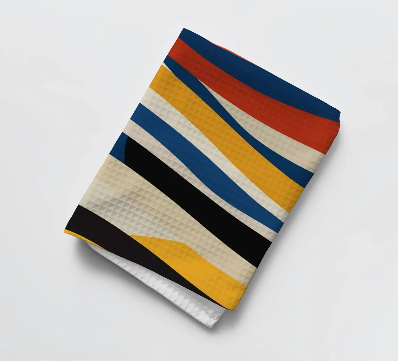 Striscia ondulata bauhaus tricolore canovaccio da cucina da Little Dean