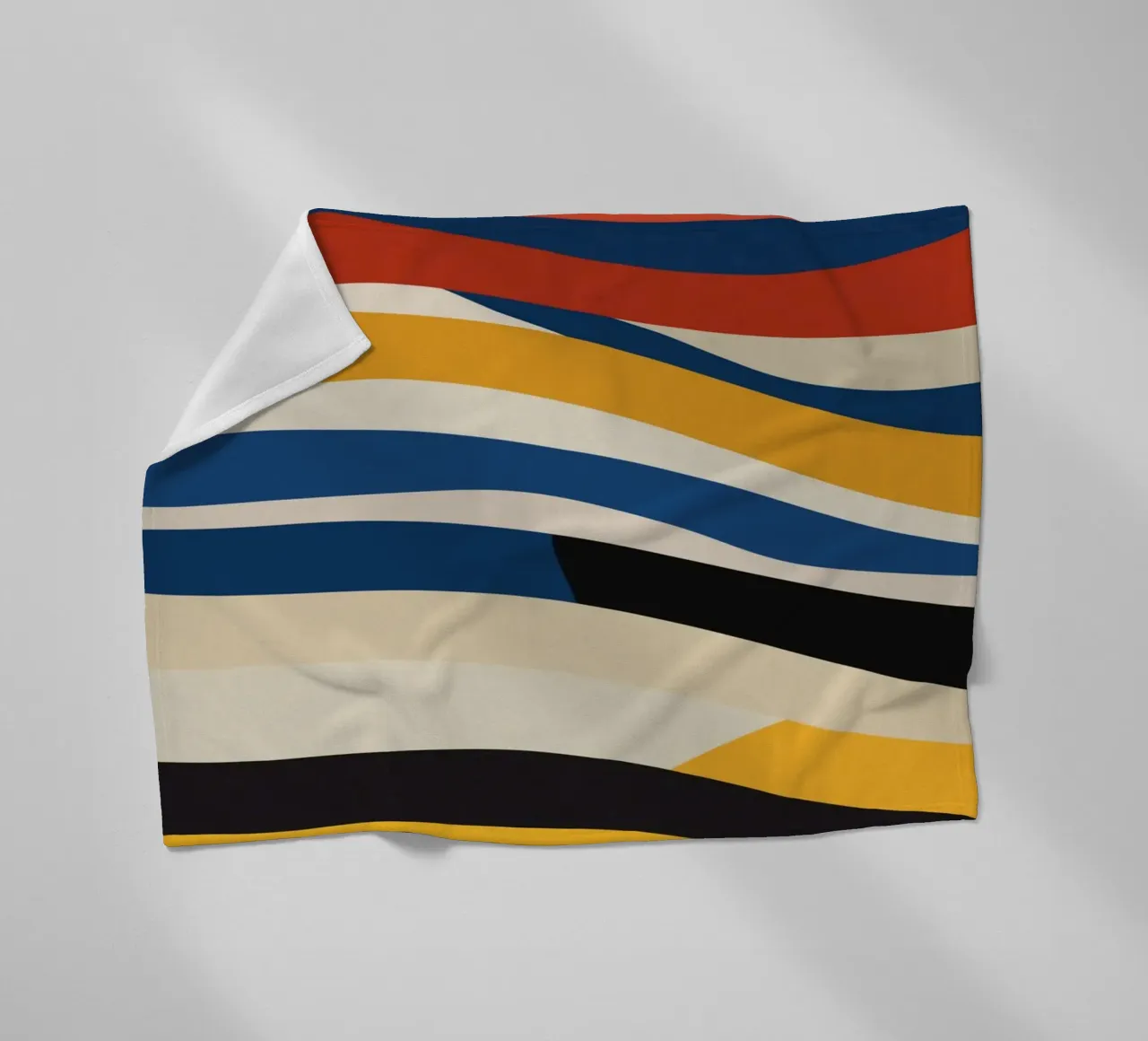 Striscia ondulata bauhaus tricolore coperta in pile da Little Dean