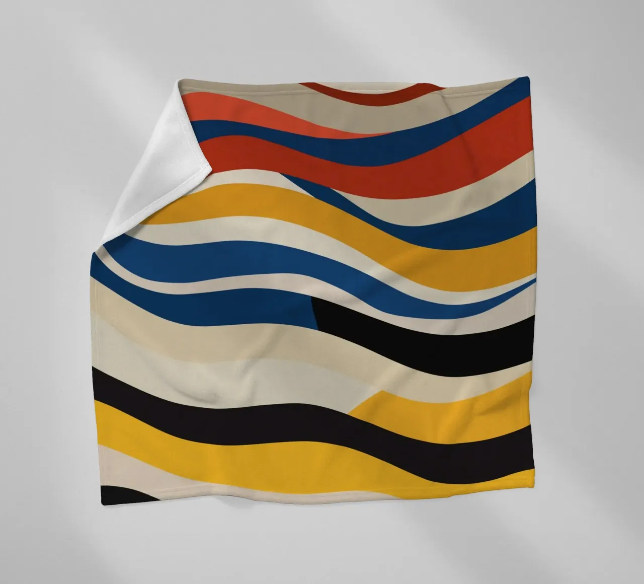 Striscia ondulata bauhaus tricolore coperta in pile da Little Dean