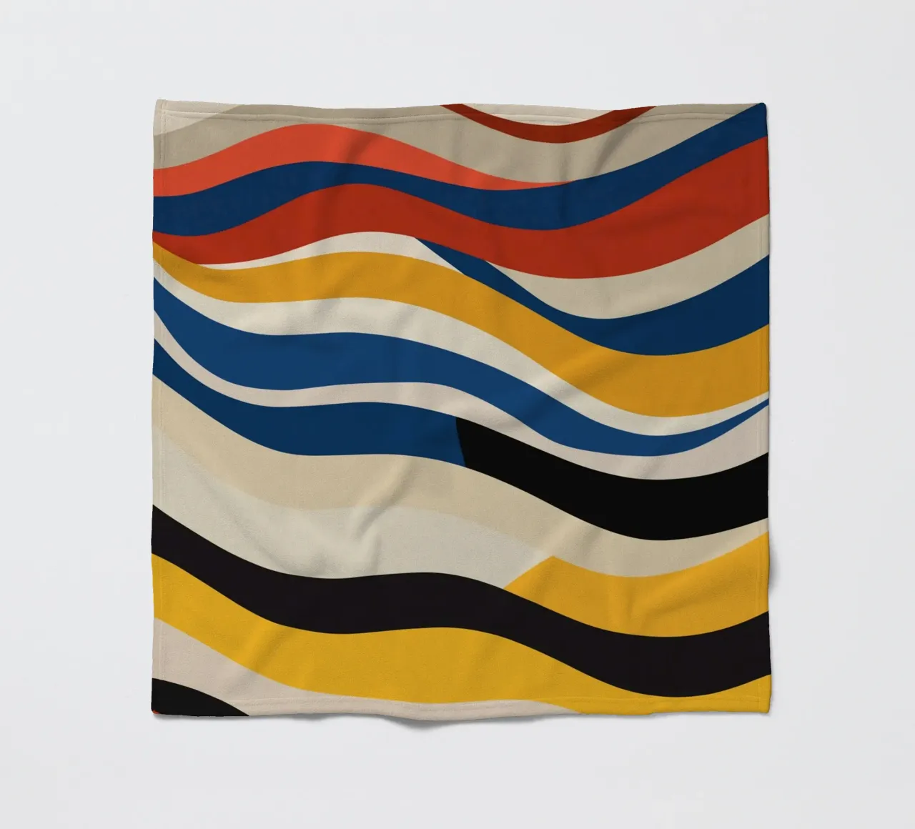 Striscia ondulata bauhaus tricolore coperta in pile da Little Dean
