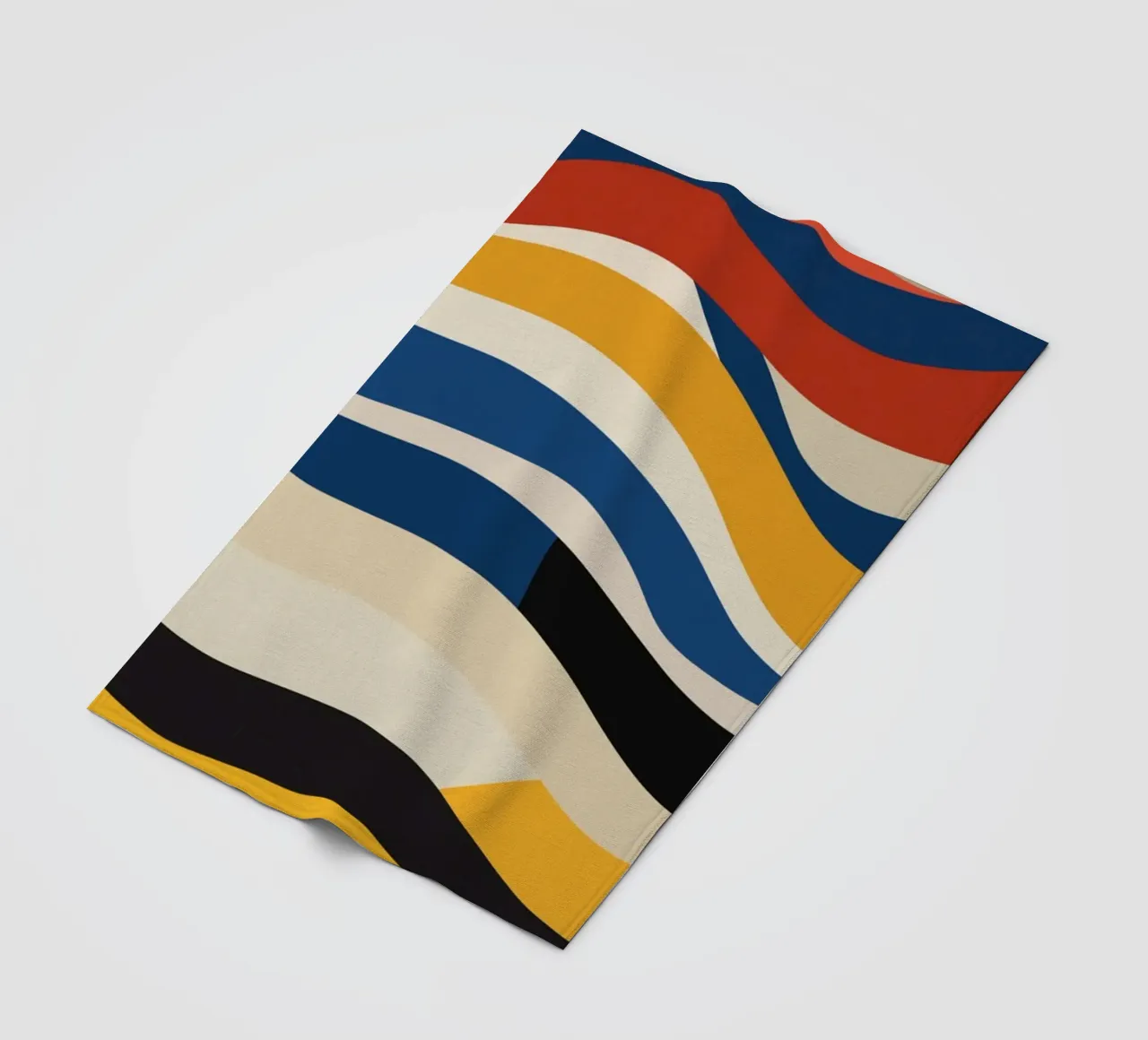 Striscia ondulata bauhaus tricolore coperta in pile da Little Dean