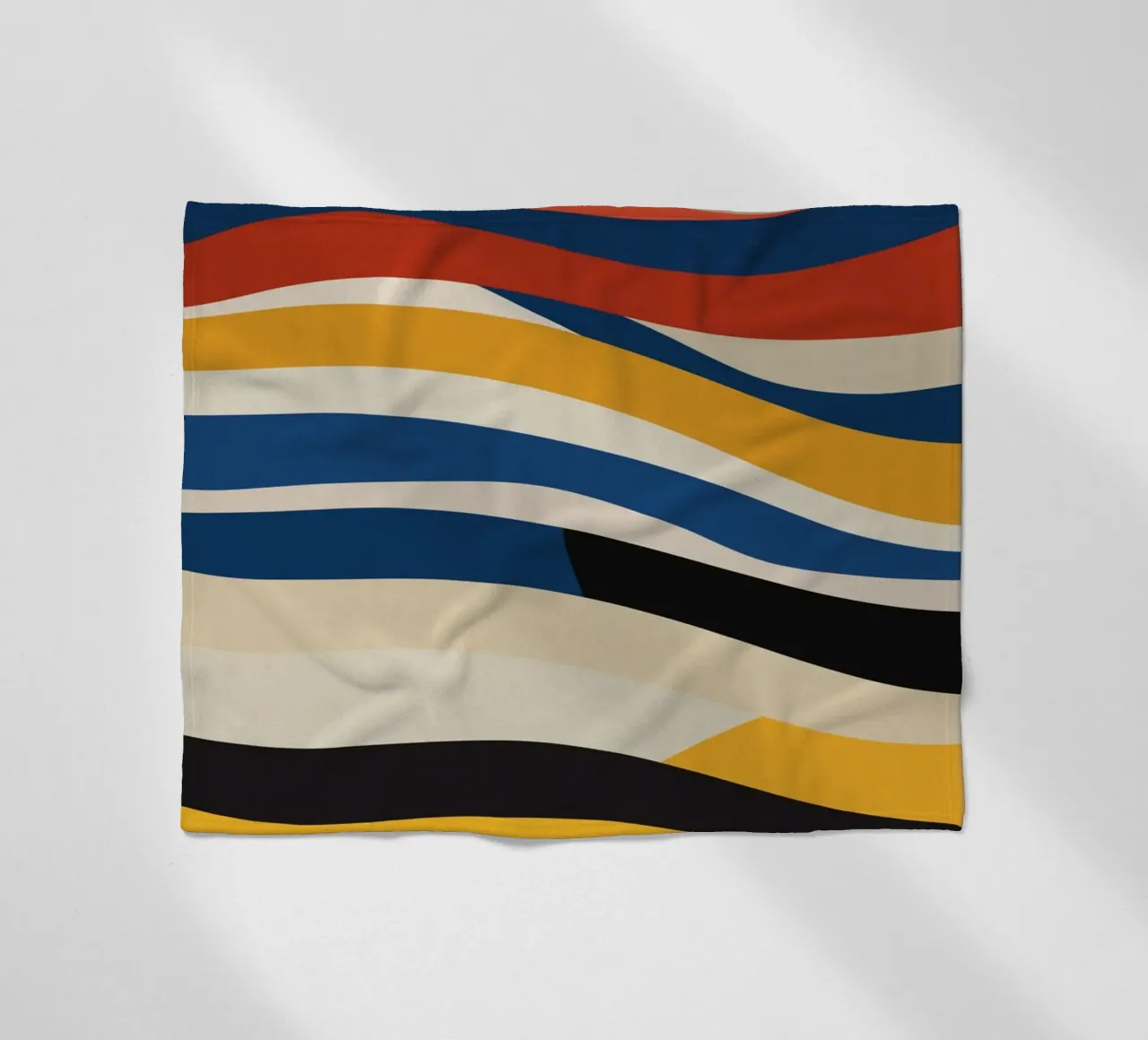 Striscia ondulata bauhaus tricolore coperta in pile da Little Dean