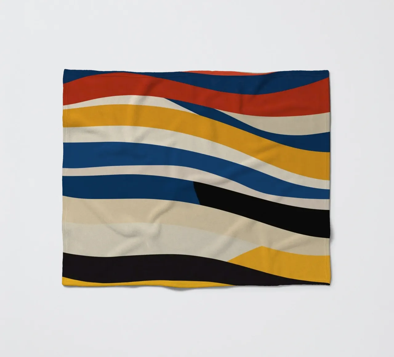 Striscia ondulata bauhaus tricolore coperta in pile da Little Dean