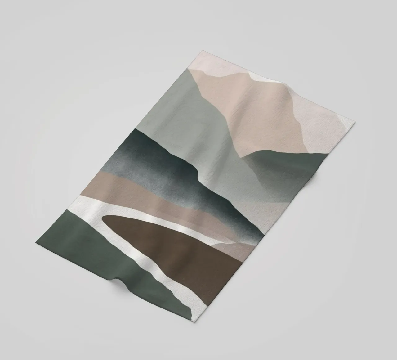 Scandinavian muted color mountain range 02 beach towel by Little Dean