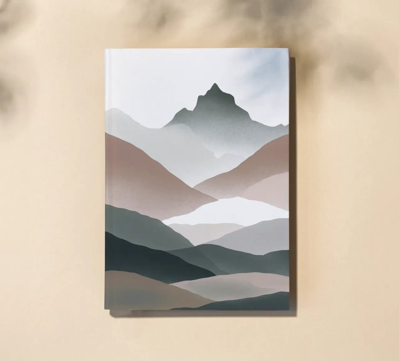 Scandinavian muted color mountain range 01 notebook by Little Dean
