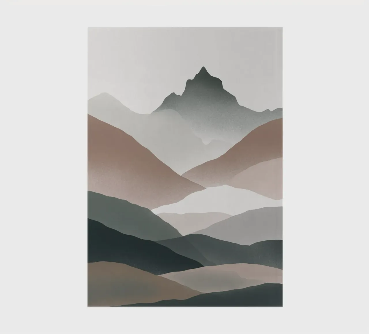 Scandinavian muted color mountain range 01 notebook by Little Dean