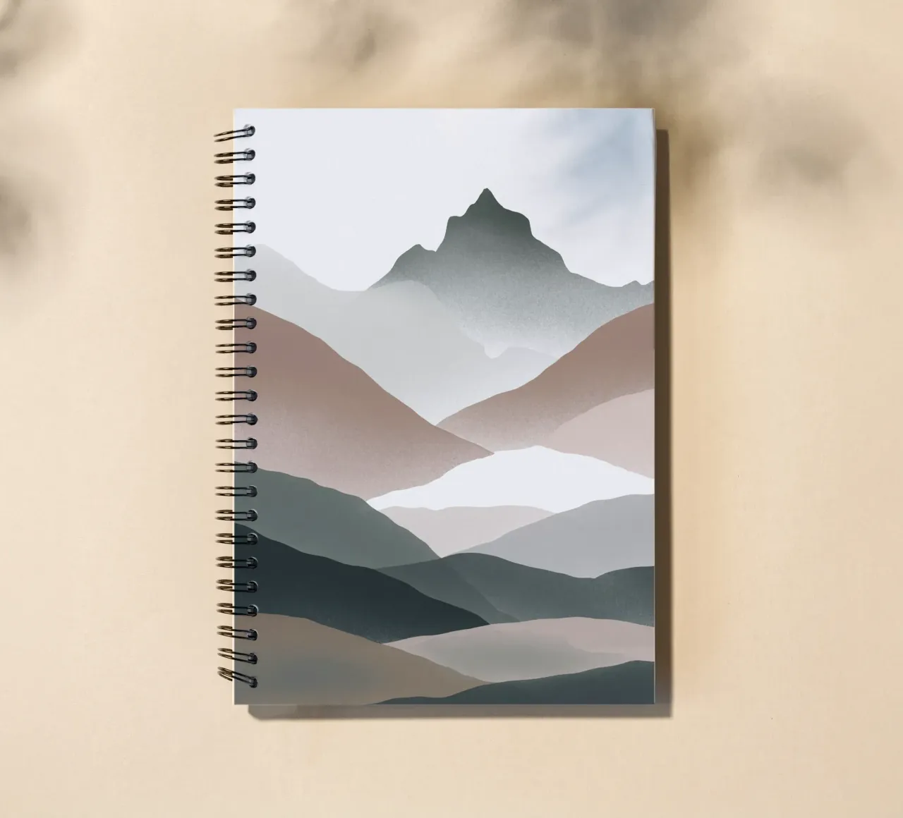 Scandinavian muted color mountain range 01 spiral notebook by Little Dean