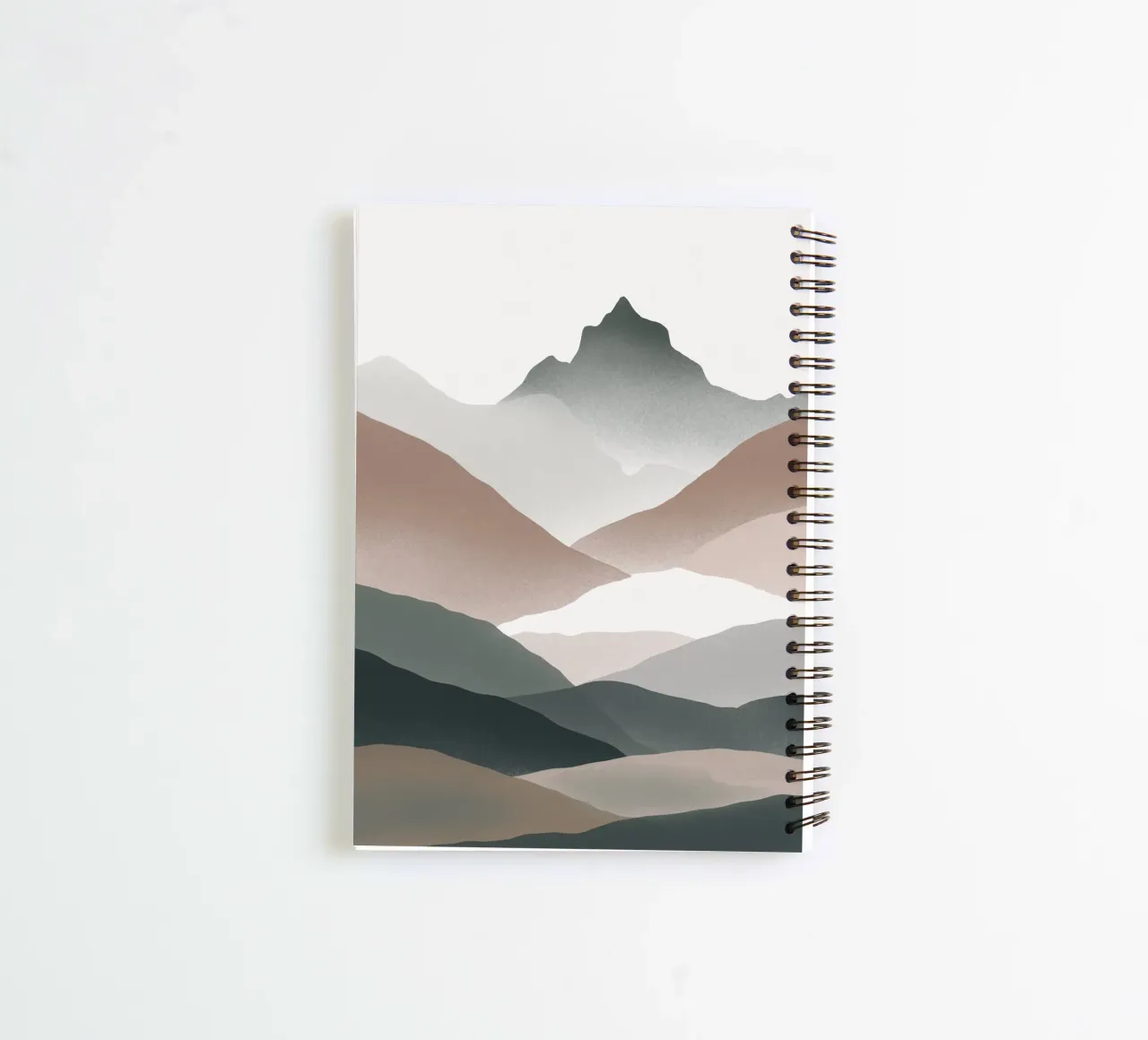 Scandinavian muted color mountain range 01 spiral notebook by Little Dean