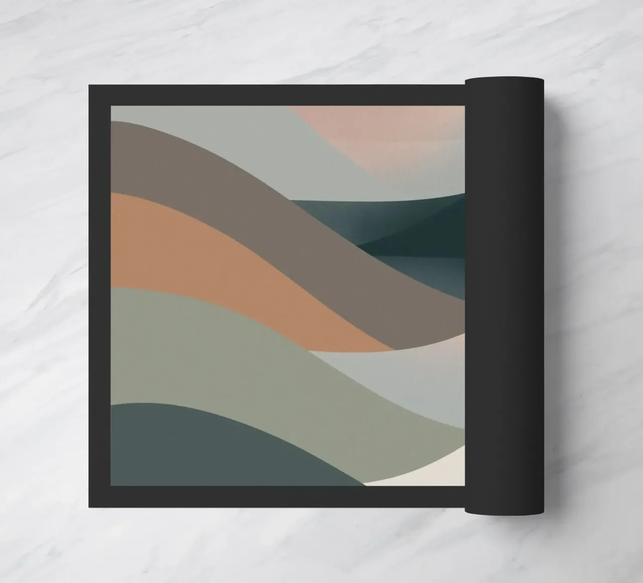 Scandinavian muted color mountain range doormat by Little Dean