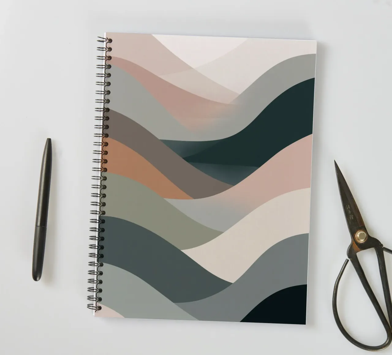 Scandinavian muted color mountain range spiral notebook by Little Dean