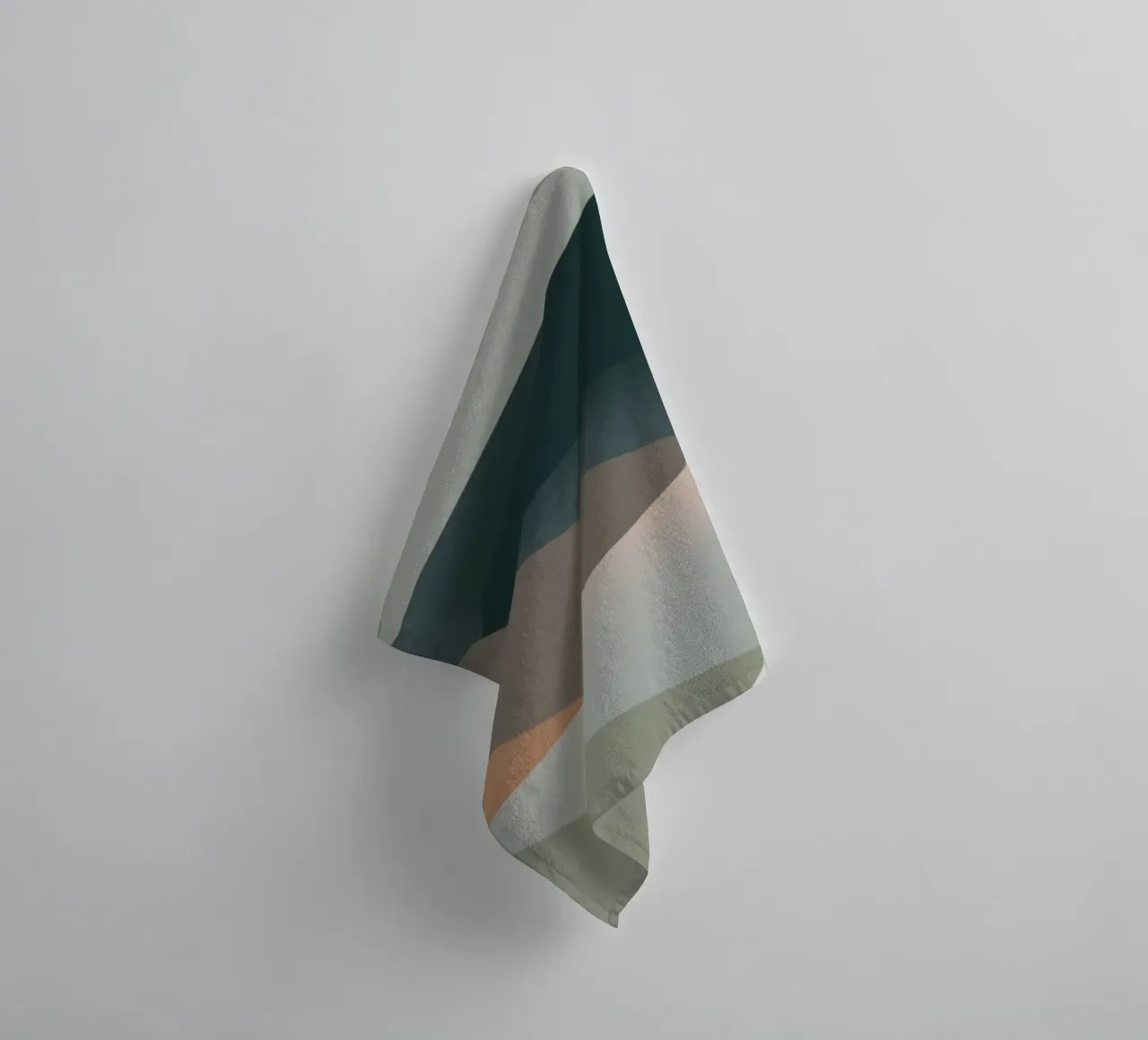 Scandinavian muted color mountain range towel by Little Dean
