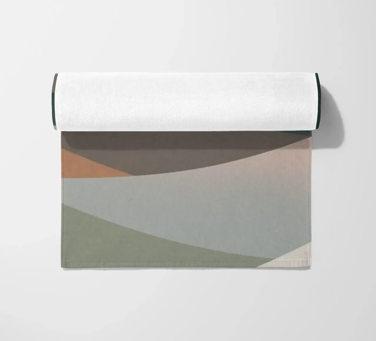Scandinavian muted color mountain range beach towel by Little Dean
