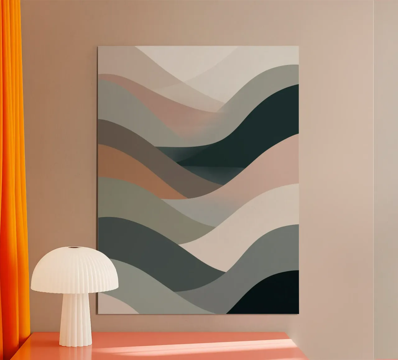 Scandinavian muted color mountain range hahnemühle by Little Dean